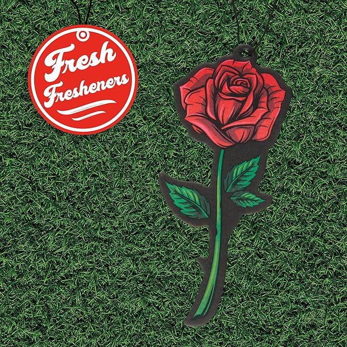 Fresh Fresheners Cute Funny Car Air Fresheners Scented With Premium Oils 4-pack (Rose)