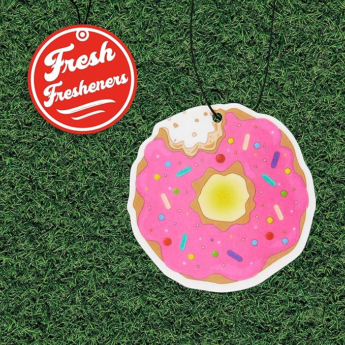 Fresh Fresheners Cute Funny and Aesthetic Car Air Fresheners 4-pack Scented With Premium Oils (Donut)